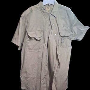 Men's Casual Button Down Shirt - Tan